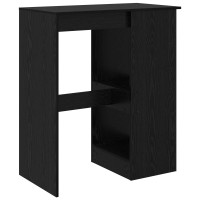Produktbild för Barbord med hylla Svart Ek 90 x 47,5 x 103,5 cm Konstruerat trä