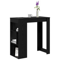 Produktbild för Barbord med hylla Svart Ek 102 x 50 x 103,5 cm Konstruerat trä