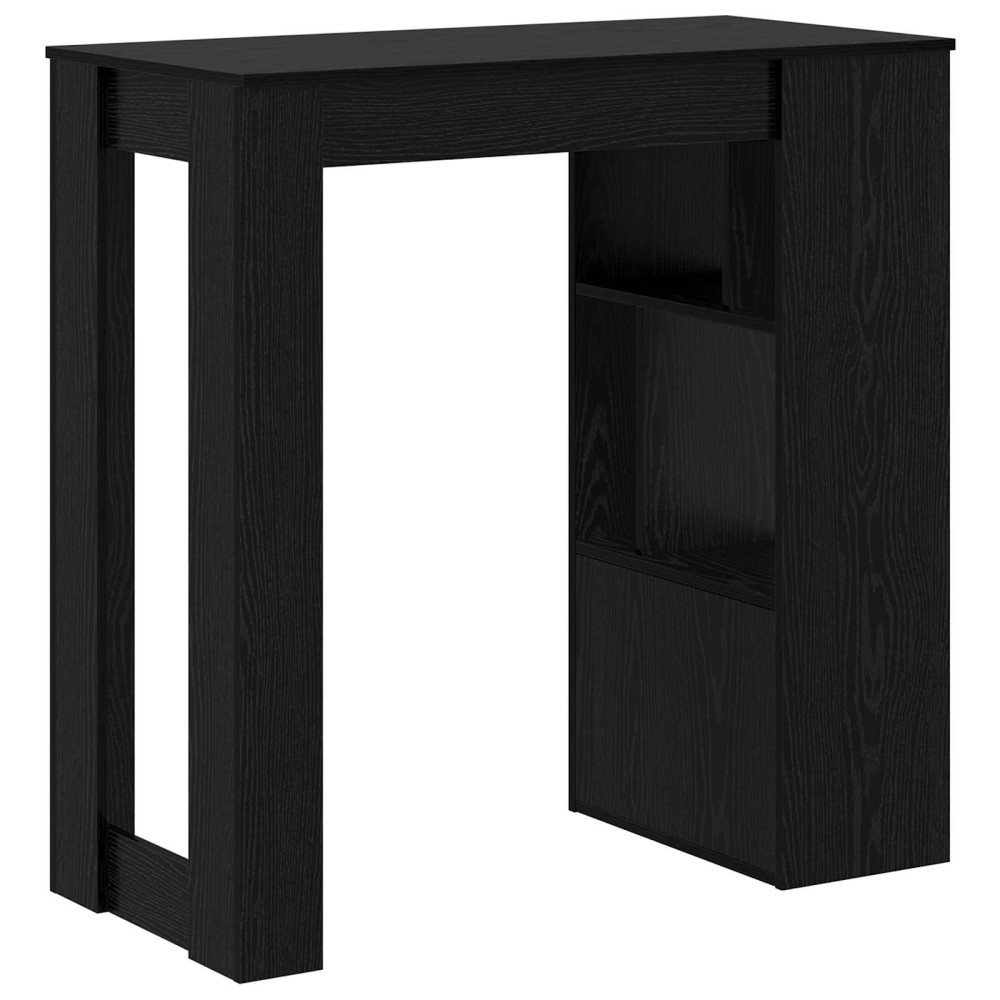 Produktbild för Barbord med hylla Svart Ek 102 x 50 x 103,5 cm Konstruerat trä