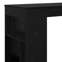 Produktbild för Barbord med hylla Svart Ek 102 x 50 x 103,5 cm Konstruerat trä