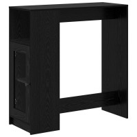 Produktbild för Barbord med hylla Svart Ek 101 x 40 x 103,5 cm Konstruerat trä