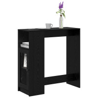 Produktbild för Barbord med hylla Svart Ek 101 x 40 x 103,5 cm Konstruerat trä