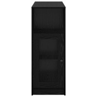 Produktbild för Barbord med hylla Svart Ek 101 x 40 x 103,5 cm Konstruerat trä