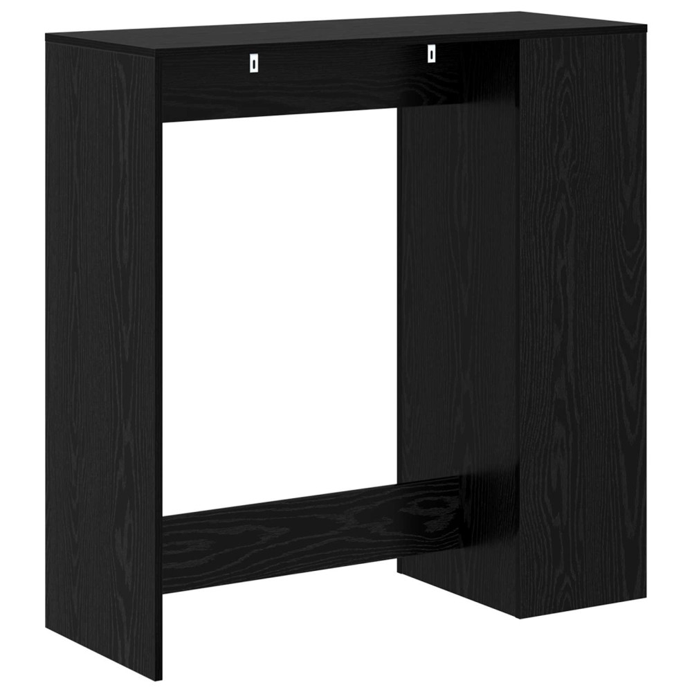 Produktbild för Barbord med hylla Svart Ek 101 x 40 x 103,5 cm Konstruerat trä