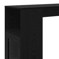 Produktbild för Barbord med hylla Svart Ek 101 x 40 x 103,5 cm Konstruerat trä