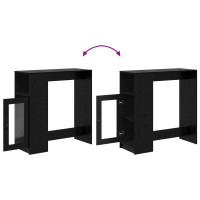 Produktbild för Barbord med hylla Svart Ek 101 x 40 x 103,5 cm Konstruerat trä