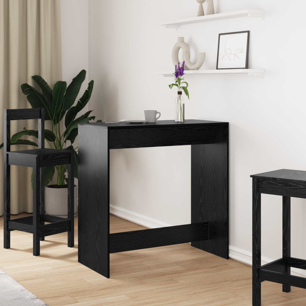 Produktbild för Barbord Svart Ek 102 x 50 x 103,5 cm Konstruerat trä