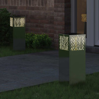 Produktbild för Solar LED Stig Ljus 2 pcs Silver Galvaniserad