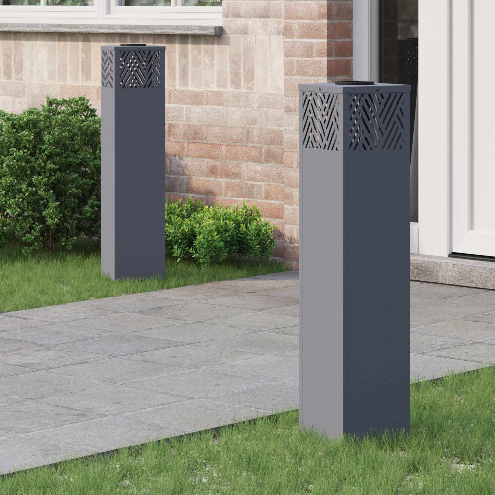Produktbild för Solar LED Stig Ljus 2 pcs Antracit Kallvalsat stål