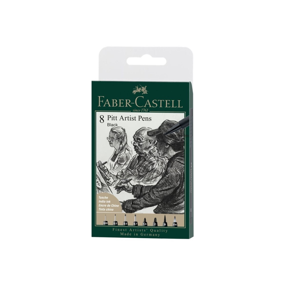 Produktbild för Faber-Castell PITT Artist Pen - borstpenna, fineliner och markör set - svart