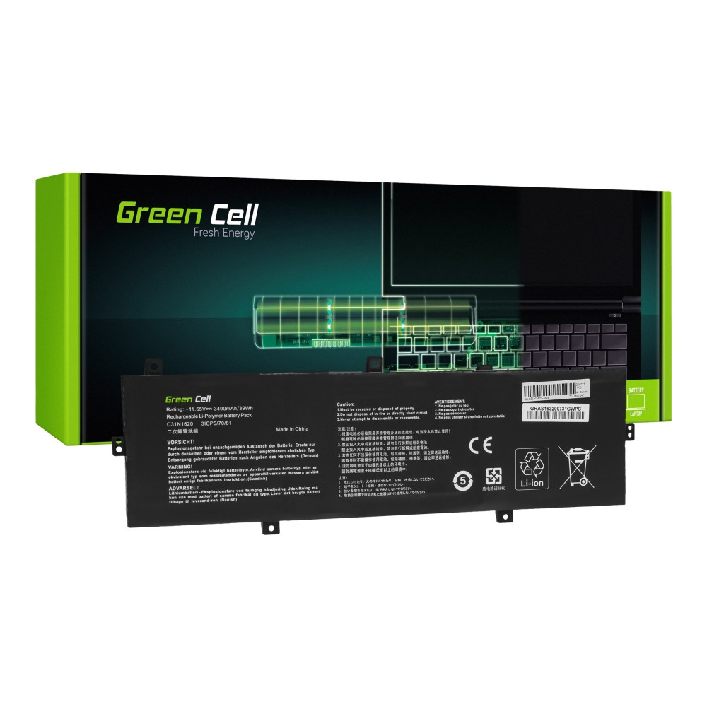 Produktbild för Green Cell C31N1620 - batteri för bärbar dator - Li-pol - 3400 mAh