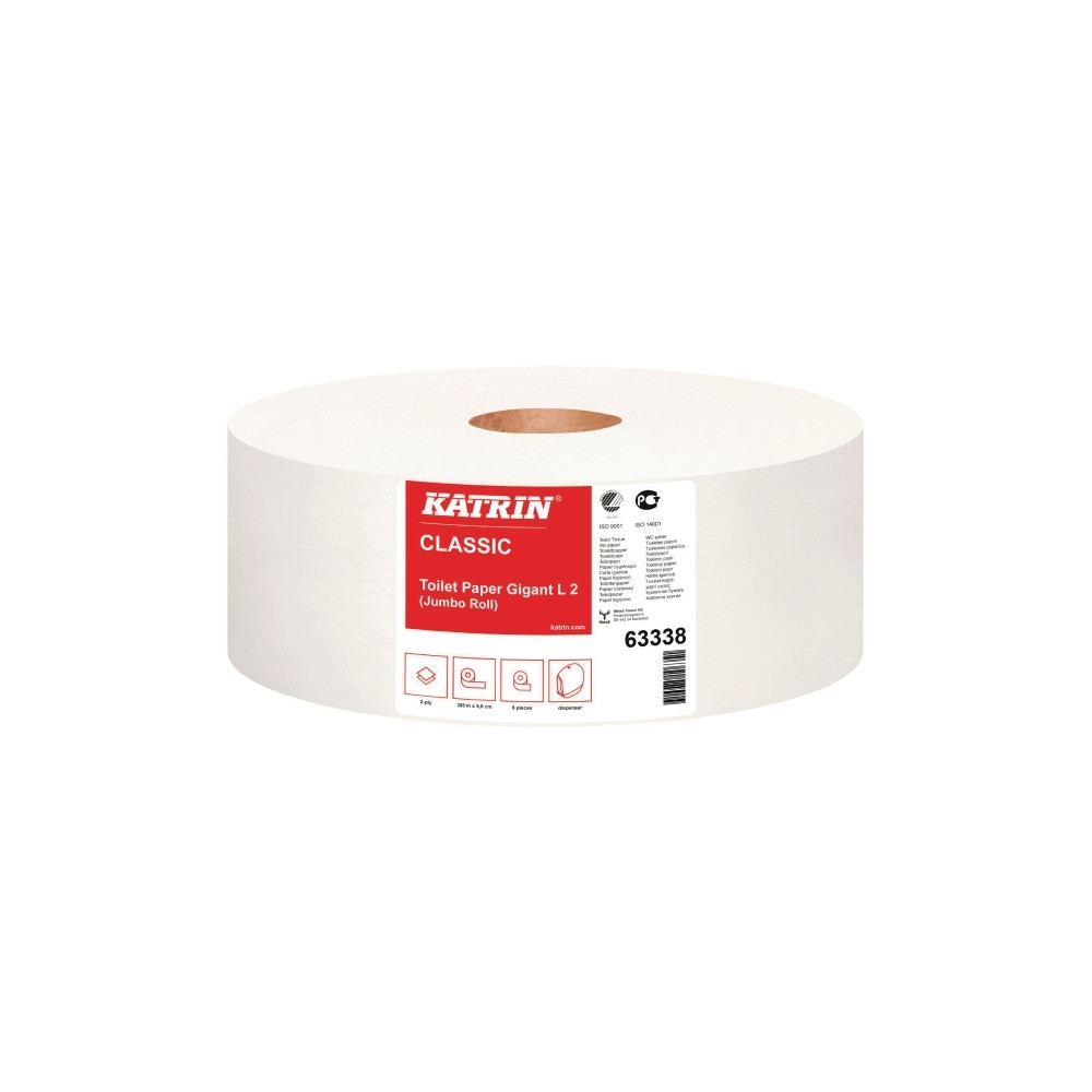 Produktbild för Toalettpapper Katrin Gigant, 98 mm x 380 m, 6 st förpackning...