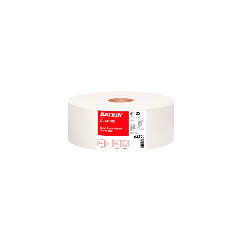 Produktbild för Toalettpapper Katrin Gigant, 98 mm x 380 m, 6 st förpackning...
