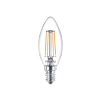 Produktbild för Philips - LED-glödlampa med filament - form: B35 - klar finish - E14 - 4 W - varmt vitt ljus - 2700 K (paket om 6)