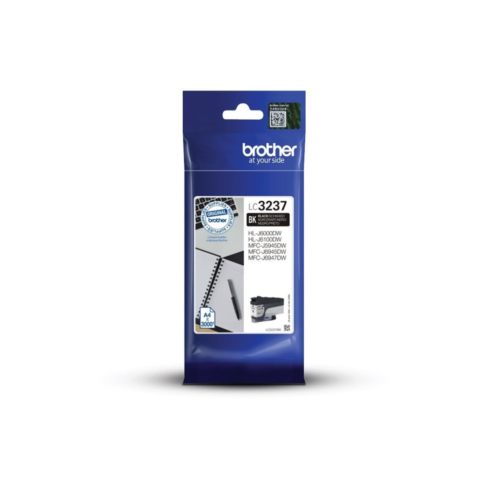 Produktbild för Brother LC3237BK - svart - original - bläckpatron