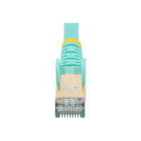 Produktbild för StarTech.com 50cm CAT6A Ethernet Cable, 10 Gigabit Shielded Snagless RJ45 100W PoE Patch Cord, CAT 6A 10GbE STP Network Cable w/Strain Relief, Aqua, UL Certified Wiring/TIA - Category 6A - 26AWG (6ASPAT50CMAQ) - patch-kabel - 50 cm - havsblå