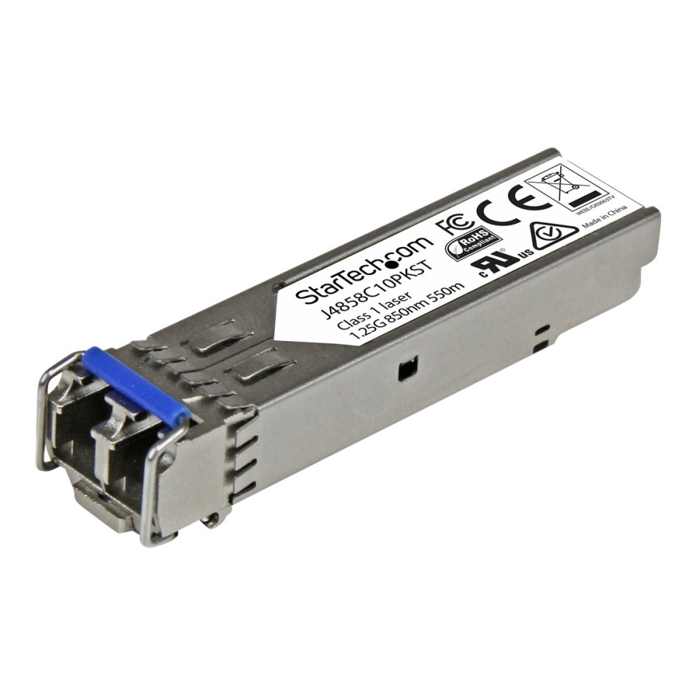 Produktbild för Startech 10 pack HPE J4859C Compatible SFP Module, 1000BASE-LX, 1GbE Single Mode SMF/MMF Optic Transceiver, 1 Gigabit Ethernet, LC Connector 10km, 1310nm DDM, HPE 1400 1700, Mini GBIC - Lifetime Warranty (J4859C10PKST) - SFP-sändar/mottagarmodul (mini-GBI