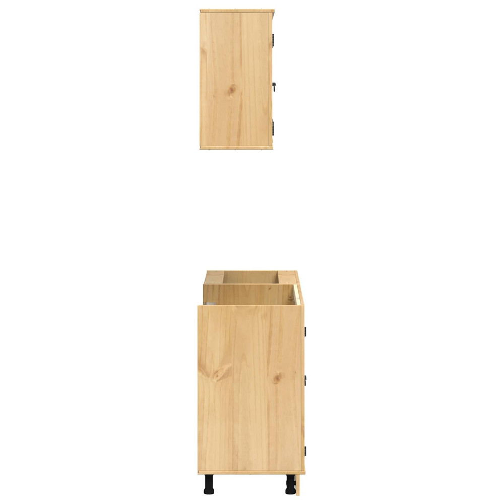 Produktbild för Skåp med hylla med lagring SKI 4 pcs HonungsBrun Massiv furu