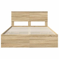 Produktbild för Sängram med låda Sonoma-ek 150 x 200 cm Ingenjörsträ