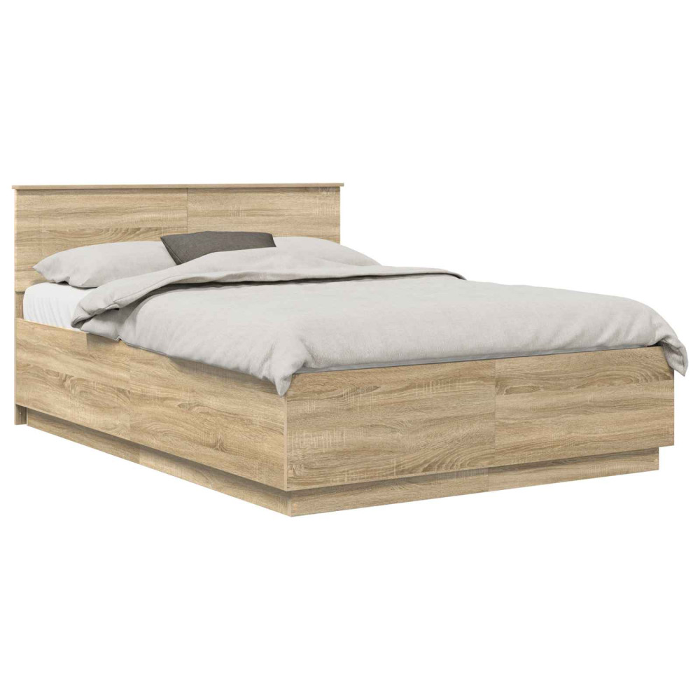 Produktbild för Sängram med huvudgavel Sonoma-ek 160 x 200 cm Konstruerat trä