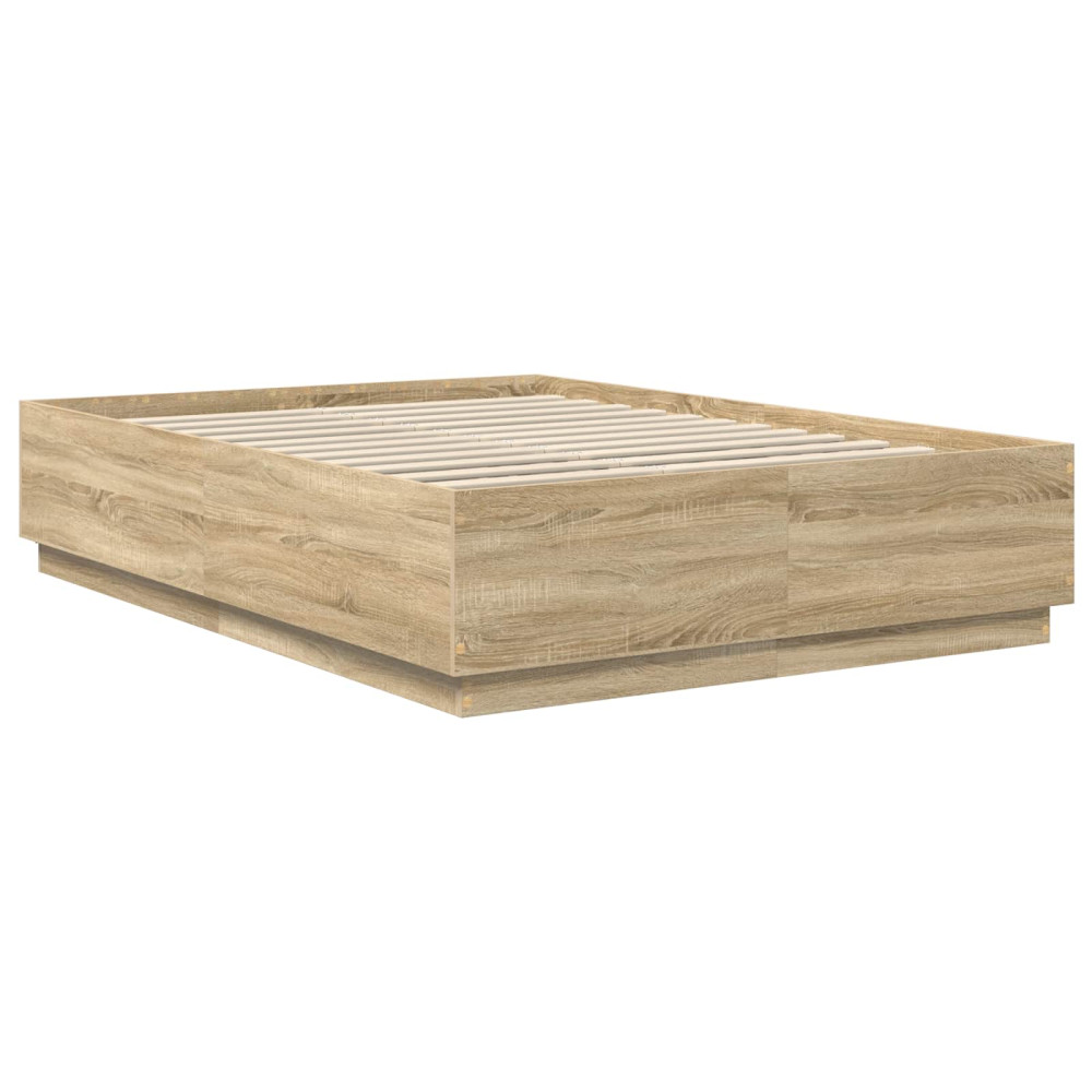 Produktbild för Sängram med huvudgavel Sonoma-ek 160 x 200 cm Konstruerat trä