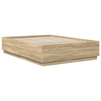 Produktbild för Sängram med huvudgavel Sonoma-ek 160 x 200 cm Konstruerat trä