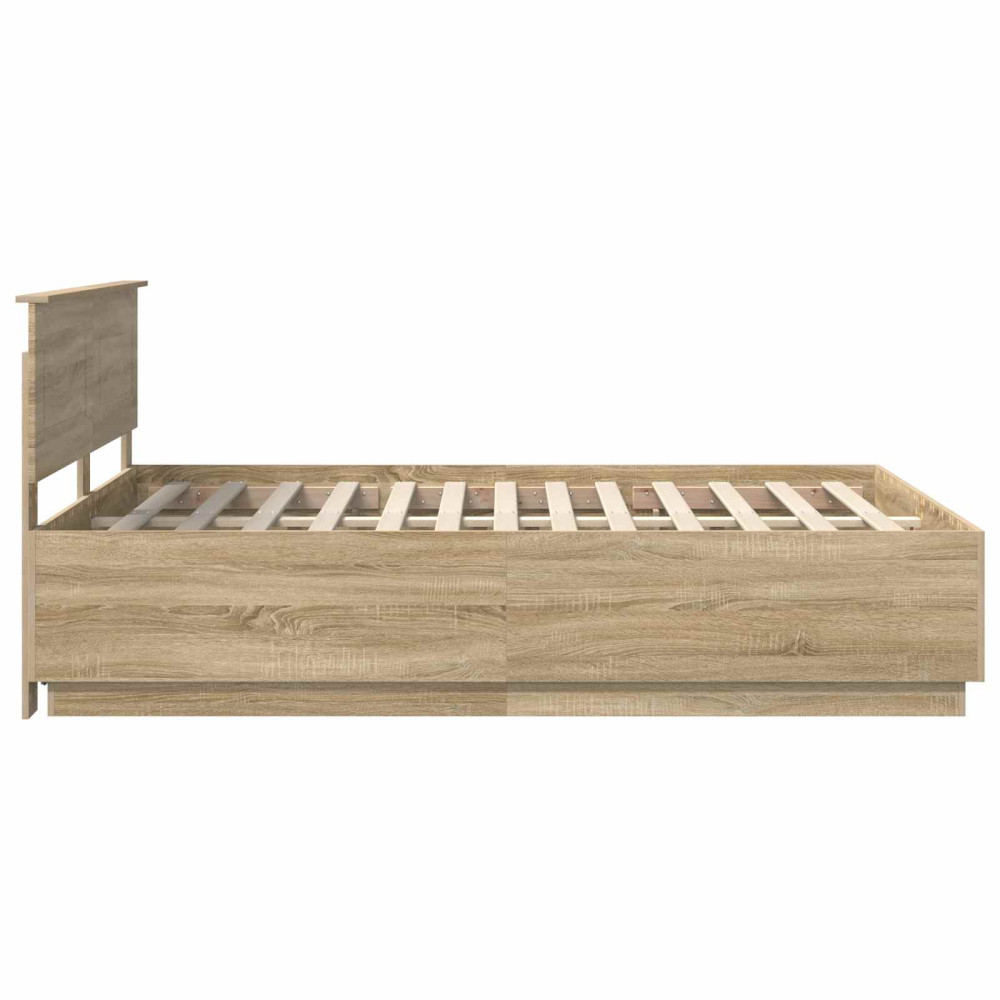Produktbild för Sängram med huvudgavel Sonoma-ek 160 x 200 cm Konstruerat trä