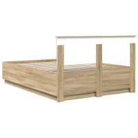 Produktbild för Sängram med huvudgavel Sonoma-ek 160 x 200 cm Konstruerat trä