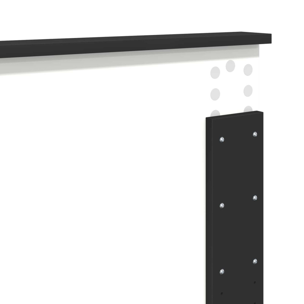 Produktbild för Sängram med LED-ljusslingor Svart 150 x 200 cm Konstruerat trä
