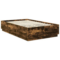 Produktbild för Sängram med huvudgavel Rökt ek 120 x 190 cm Konstruerat trä