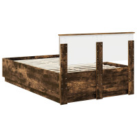 Produktbild för Sängram med huvudgavel Rökt ek 120 x 190 cm Konstruerat trä