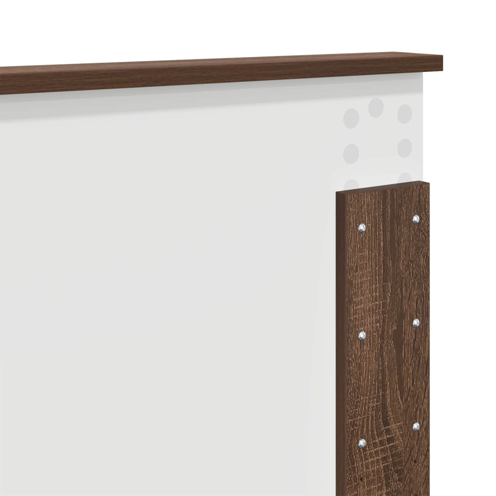 Produktbild för Sängram med LED -remsljus Brun Ek 120 x 190 cm Konstruerat trä