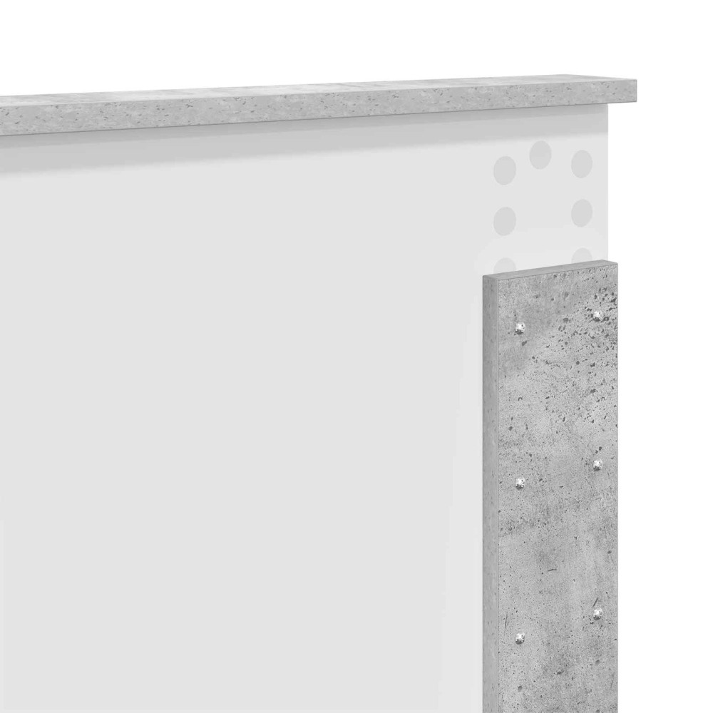 Produktbild för Sängram med hylla Betonggrå 160 x 200 cm Konstruerat trä