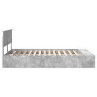 Produktbild för Sängram med hylla Betonggrå 160 x 200 cm Konstruerat trä