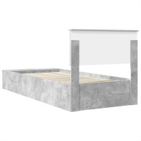Produktbild för Sängram med hylla Betonggrå 70 x 190 cm Konstruerat trä