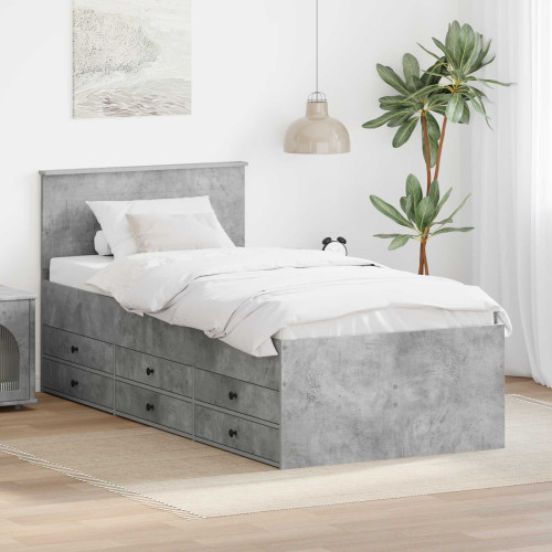 vidaXL Sängsoffa Betonggrå och Svart 70 x 190 cm Konstruerat trä