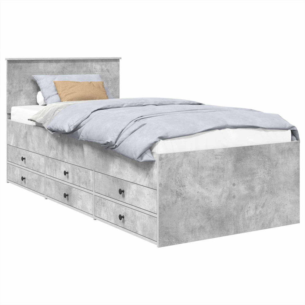 Produktbild för Sängsoffa Betonggrå och Svart 70 x 190 cm Konstruerat trä