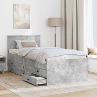 Produktbild för Sängsoffa Betonggrå och Svart 70 x 190 cm Konstruerat trä