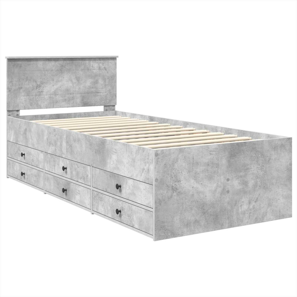 Produktbild för Sängsoffa Betonggrå och Svart 70 x 190 cm Konstruerat trä