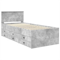 Produktbild för Sängsoffa Betonggrå och Svart 70 x 190 cm Konstruerat trä