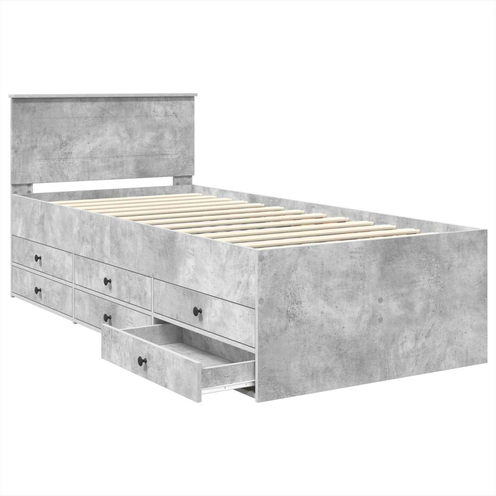 Produktbild för Sängsoffa Betonggrå och Svart 70 x 190 cm Konstruerat trä