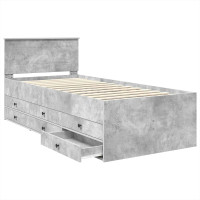 Produktbild för Sängsoffa Betonggrå och Svart 70 x 190 cm Konstruerat trä