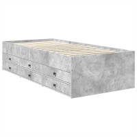 Produktbild för Sängsoffa Betonggrå och Svart 70 x 190 cm Konstruerat trä