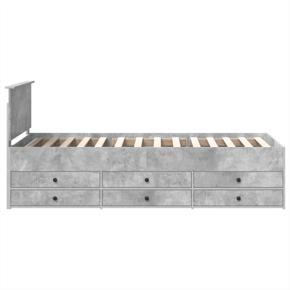 Produktbild för Sängsoffa Betonggrå och Svart 70 x 190 cm Konstruerat trä