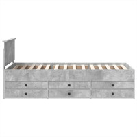 Produktbild för Sängsoffa Betonggrå och Svart 70 x 190 cm Konstruerat trä