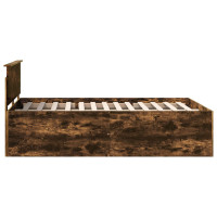 Produktbild för Sängram med huvudgavel Rökt ek 150 x 200 cm Konstruerat trä