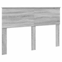 Produktbild för Sängram med huvudgavel Grå Sonoma 150 x 200 cm Konstruerat trä