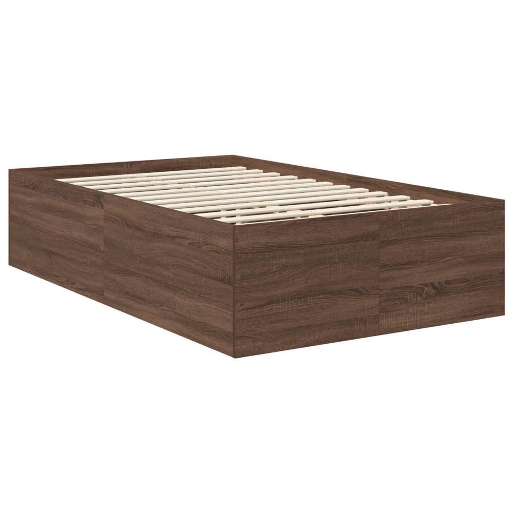 Produktbild för Sängram med huvudgavel Brun Ek 135 x 190 cm Konstruerat trä