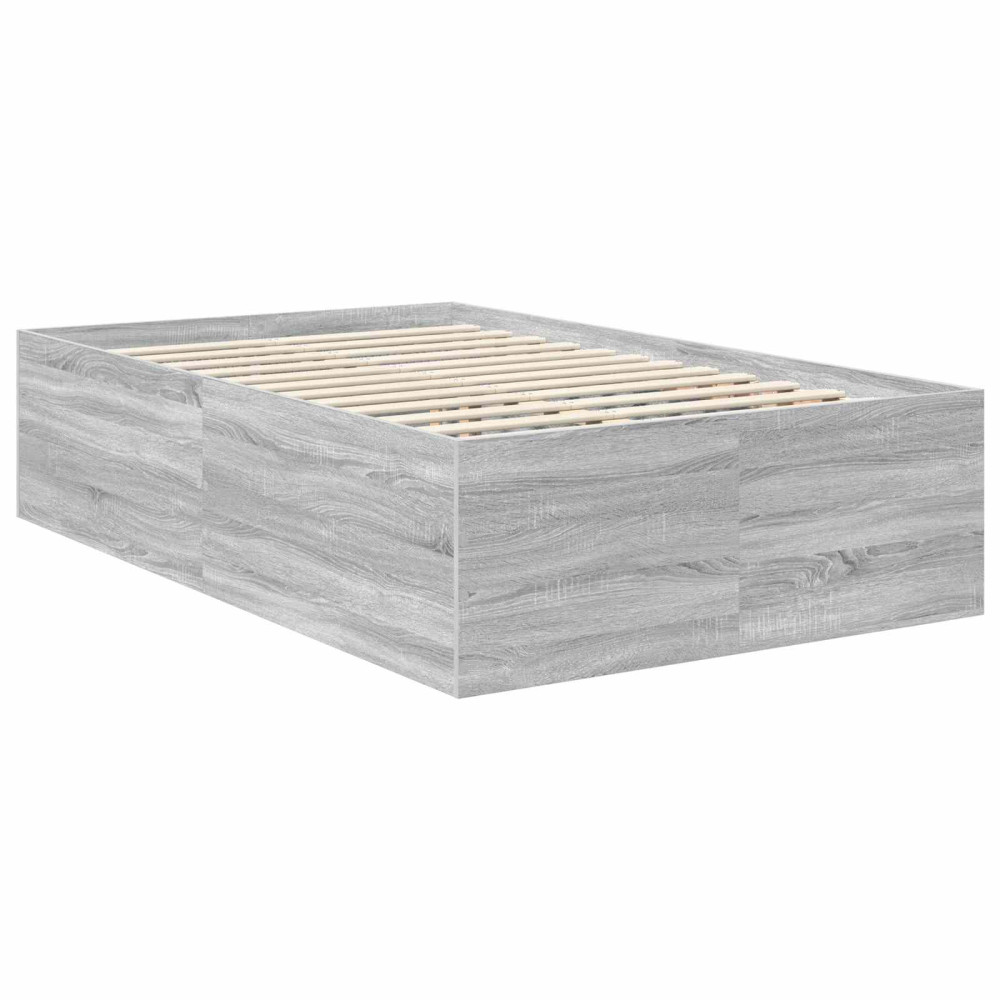 Produktbild för Sängram med huvudgavel Grå Sonoma 120 x 190 cm Konstruerat trä