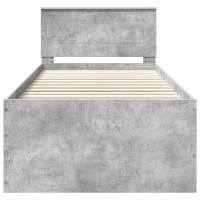 Produktbild för Sängram med huvudgavel Betonggrå 75 x 190 cm Konstruerat trä